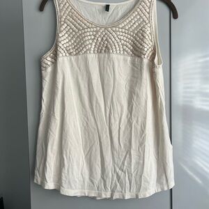 United Colors Of Benetton Cream Embellished Tank Top